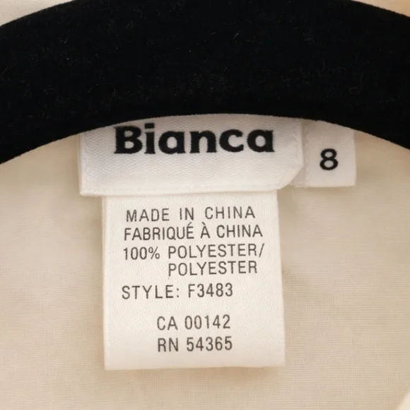 Bianca | Vintage Ivory Black Embellished Frill Blouse - Picture 4 of 8